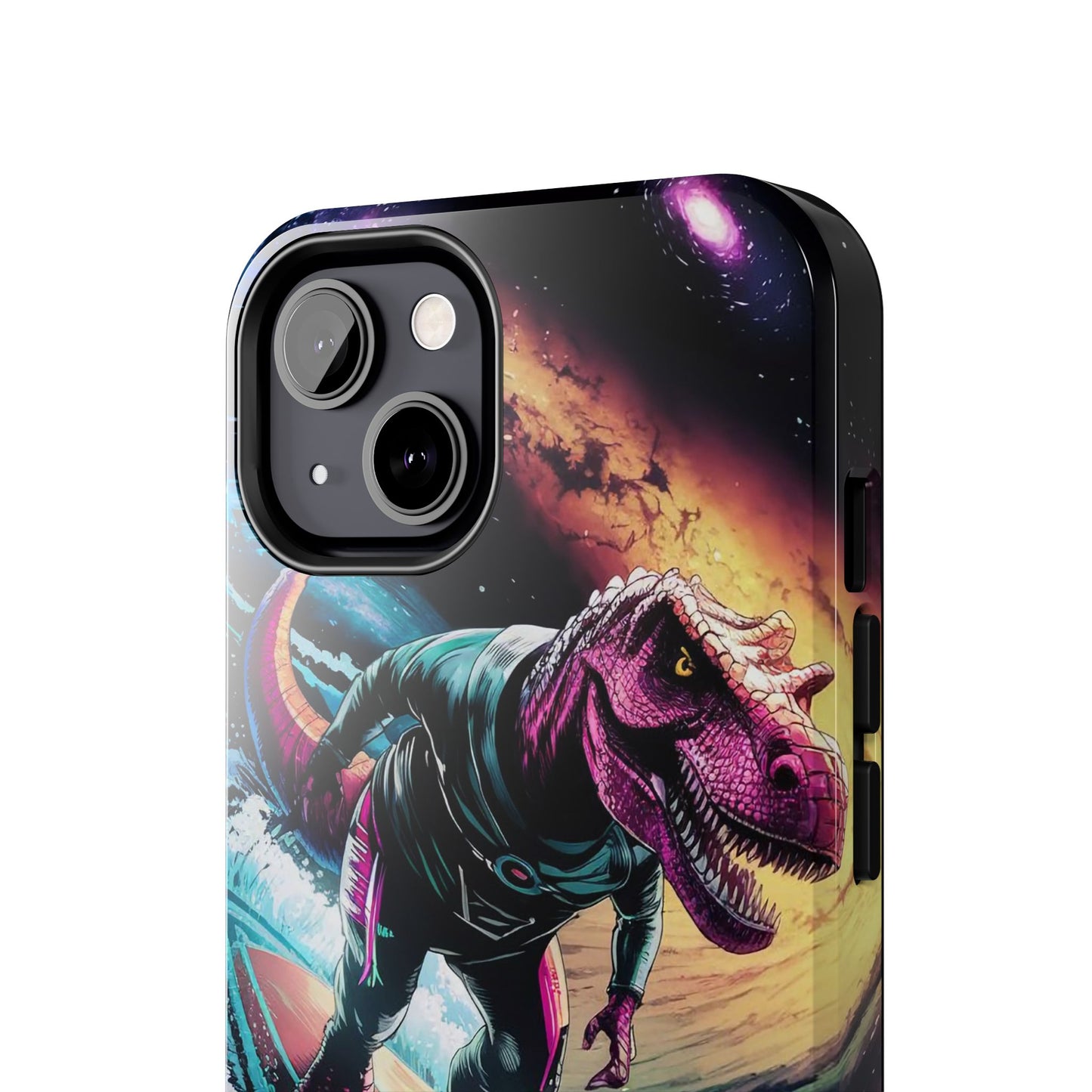 Cosmic T-Rex Surfer Tough Phone Case