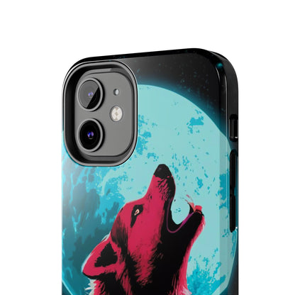 Teal Moon Wolf Serenade Tough Phone Case