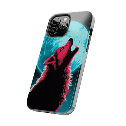 Teal Moon Wolf Serenade Tough Phone Case