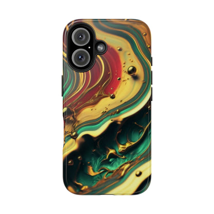 Golden Fluid Waves Defender Case