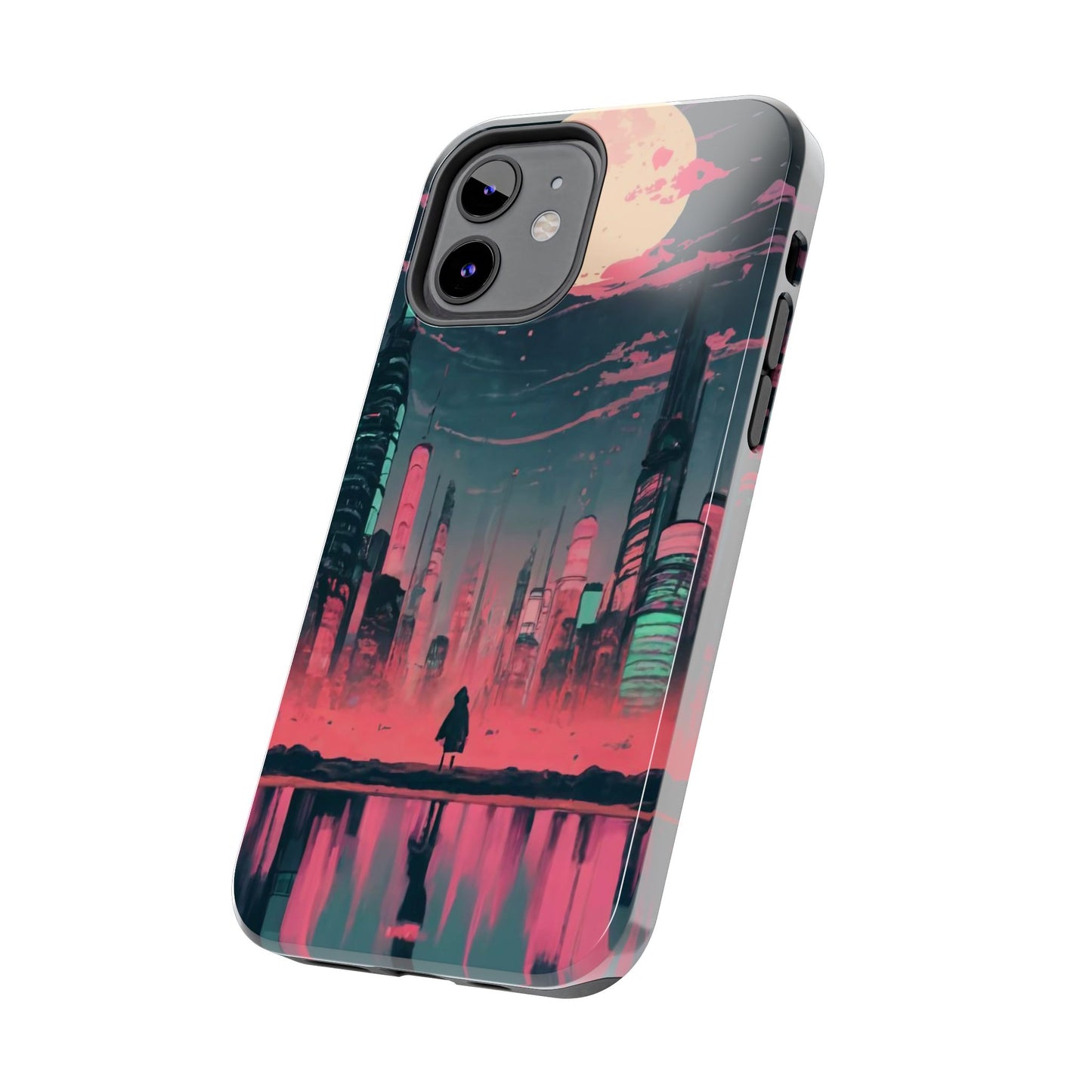 Moonlit Cityscape Night View Tough Phone Case