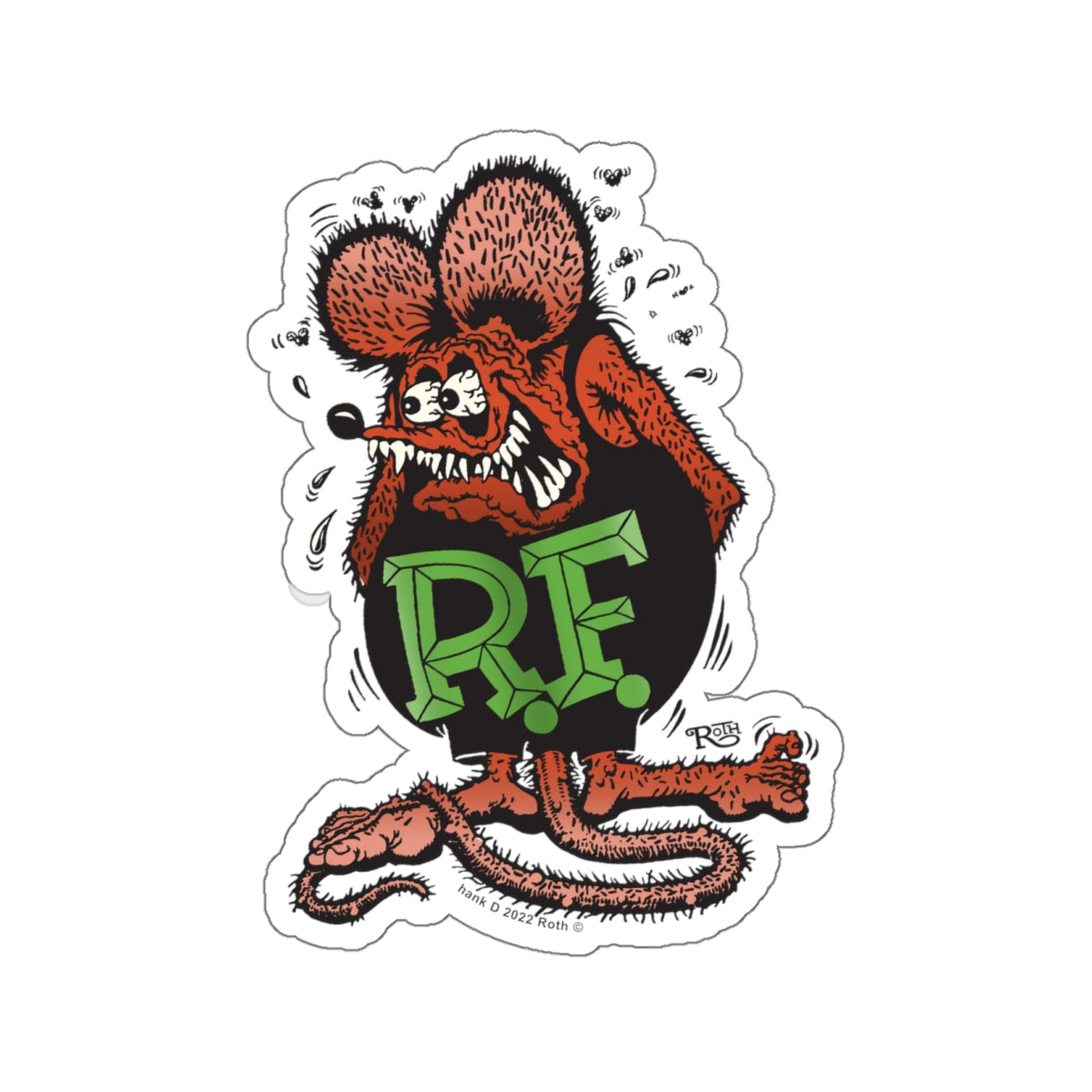 Revolt Red & Black Rat Fink Sticker