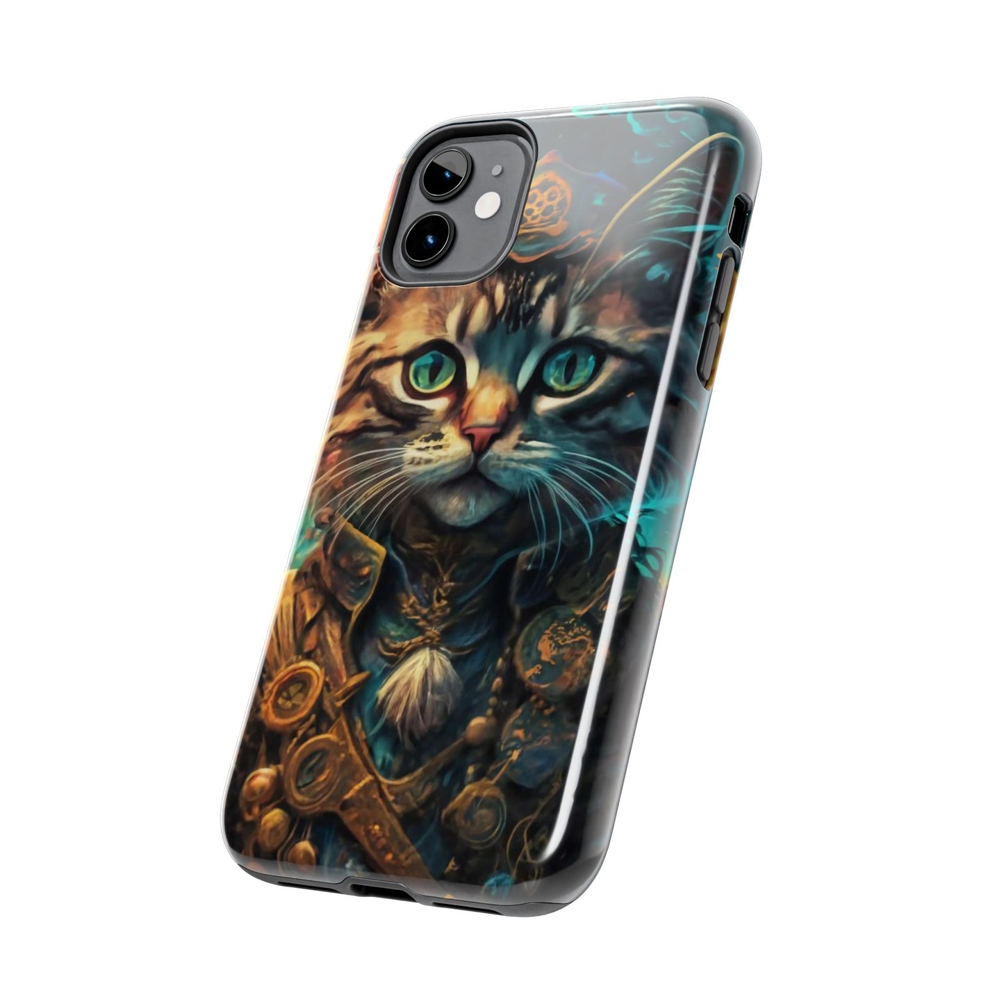 Cartoon Cat Pirate Starry Night Tough Phone Case