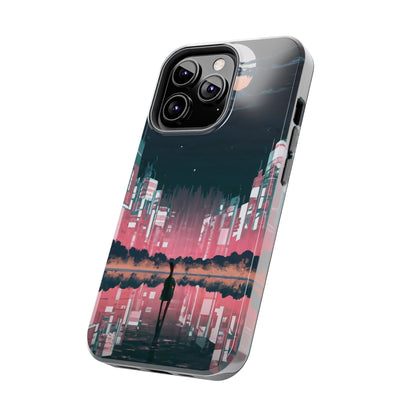 Moonlit Waterfront City Night Tough Phone Case