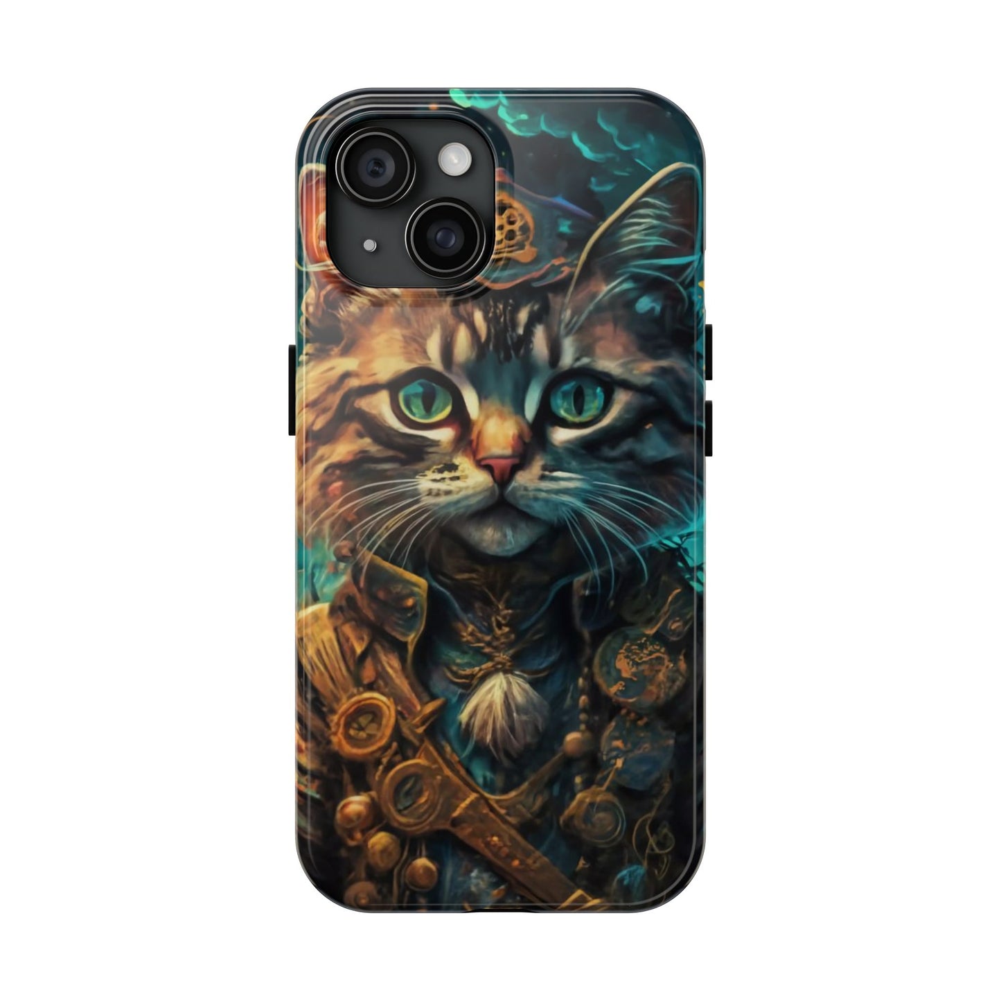 Cartoon Cat Pirate Starry Night Tough Phone Case