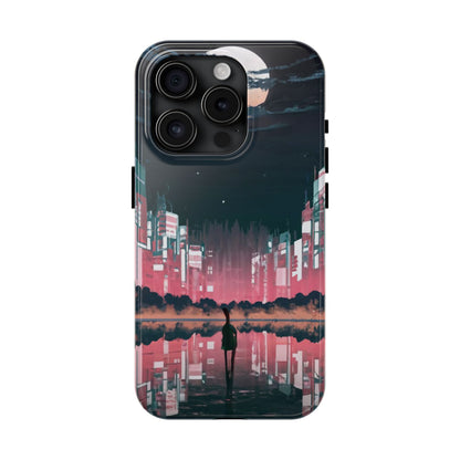 Moonlit Waterfront City Night Tough Phone Case