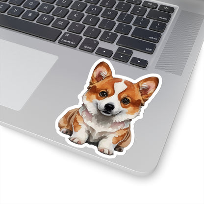 Cheerful Corgi Watercolor Cartoon Sticker