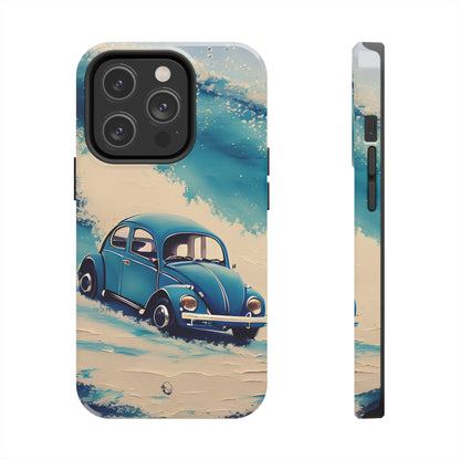 Wave Chasing Painted Blue VDub Beetle - Tough Phone Case