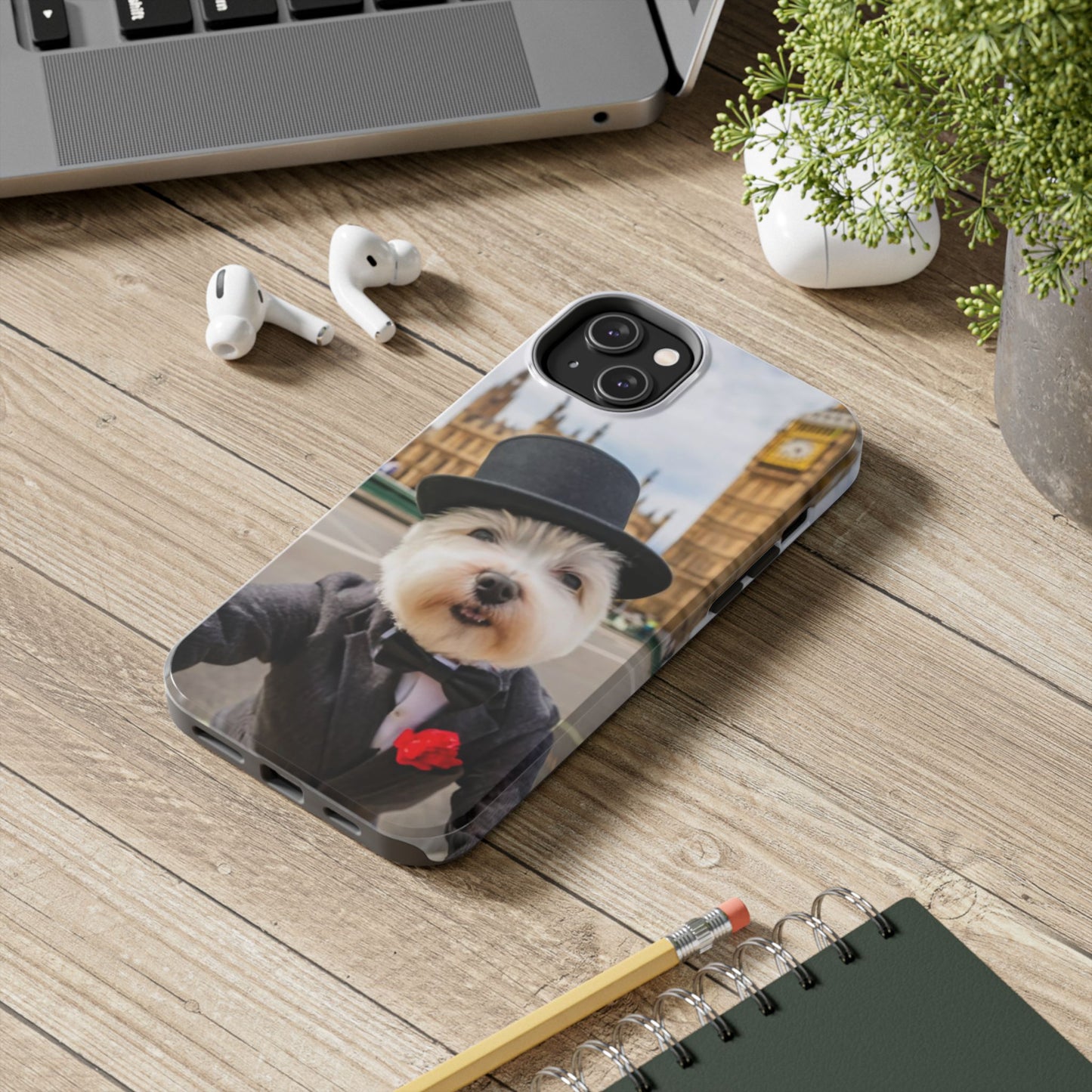 Dapper Maltese Selfie at Big Ben Tough Phone Case