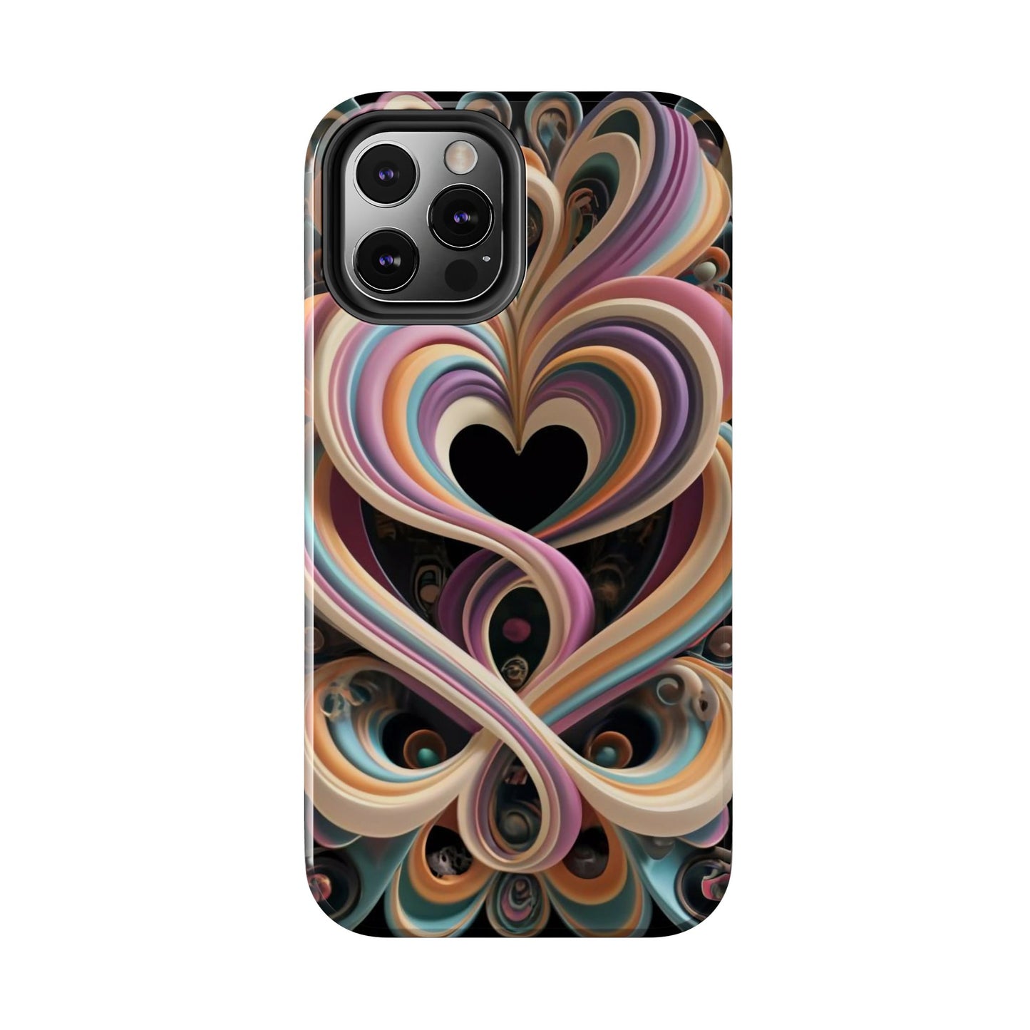 Pastel Heart Wave Abstract Tough Phone Case