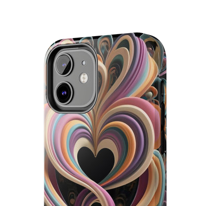 Pastel Heart Wave Abstract Tough Phone Case