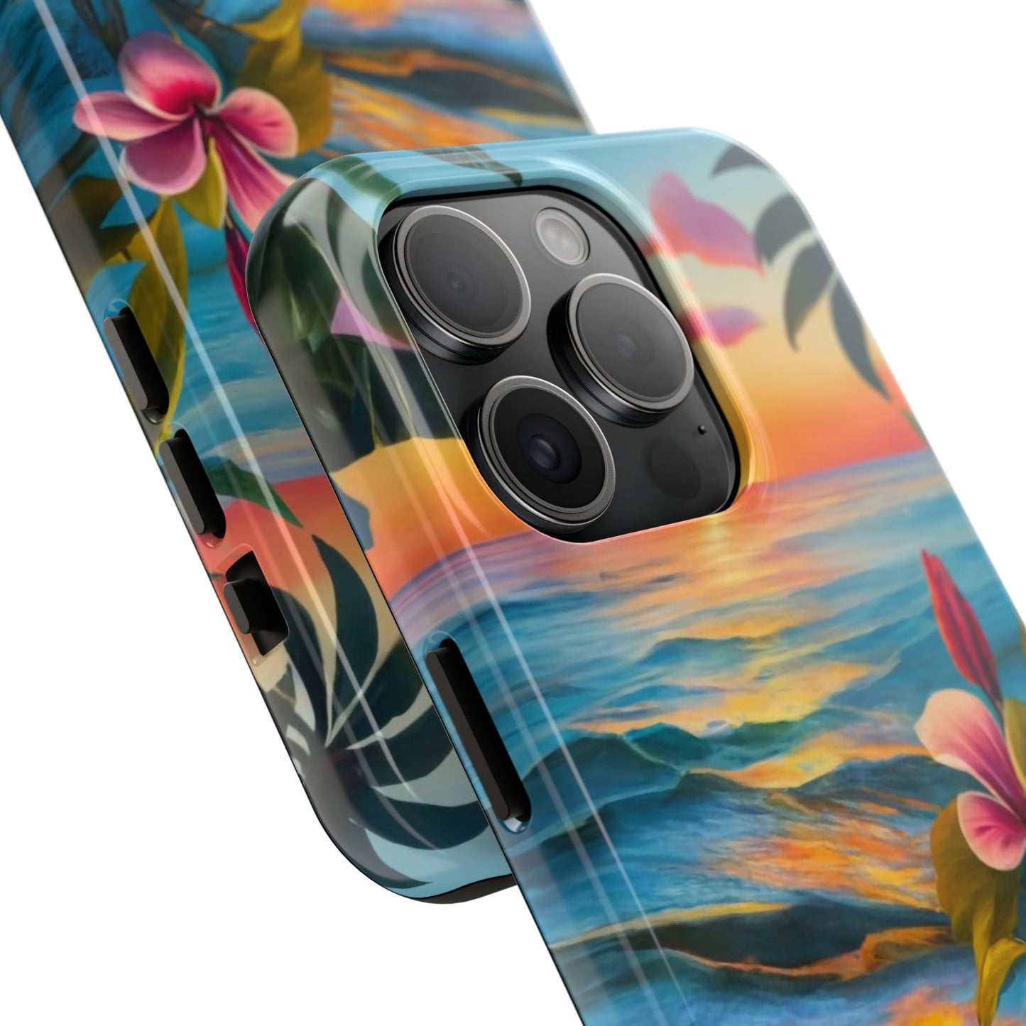 Sunset Palms and Hibiscus Tough Phone Case