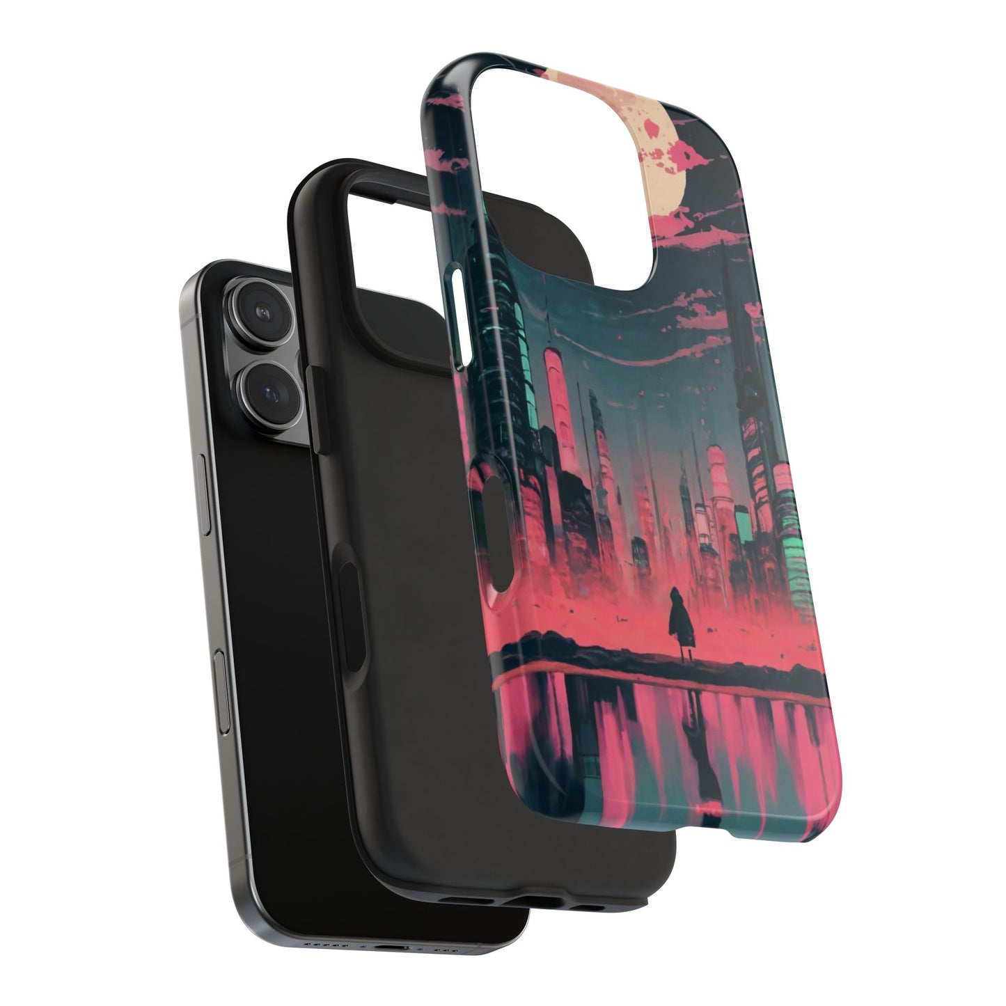 Moonlit Cityscape Night View Tough Phone Case