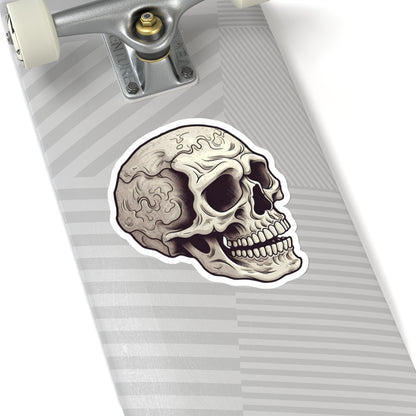 Wavy Cracked Texture Skull Sticker