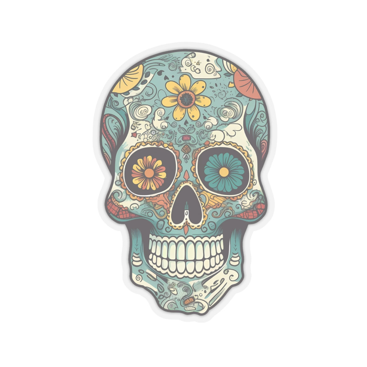 Colorful Sugar Skull Sticker