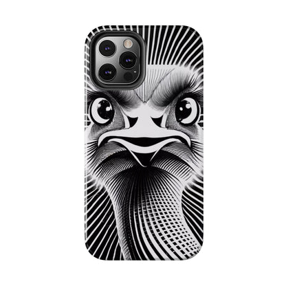 Mystical Stare Monochrome Ostrich Tough Phone Case