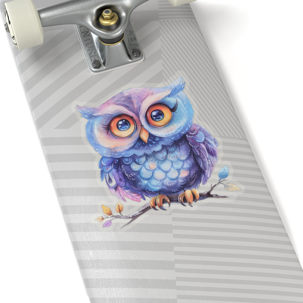 Blueberry Plum Owl Watercolor Cartoon Sticker