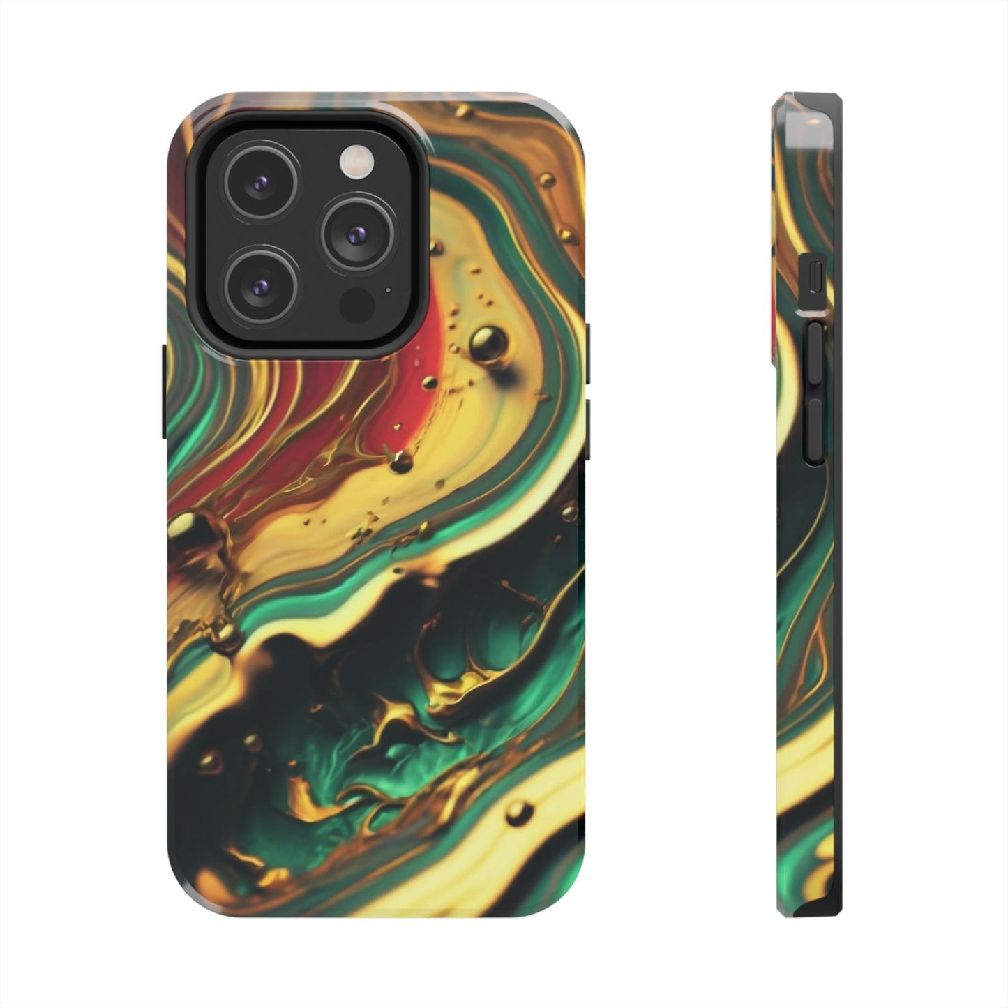 Golden Fluid Waves Defender Case