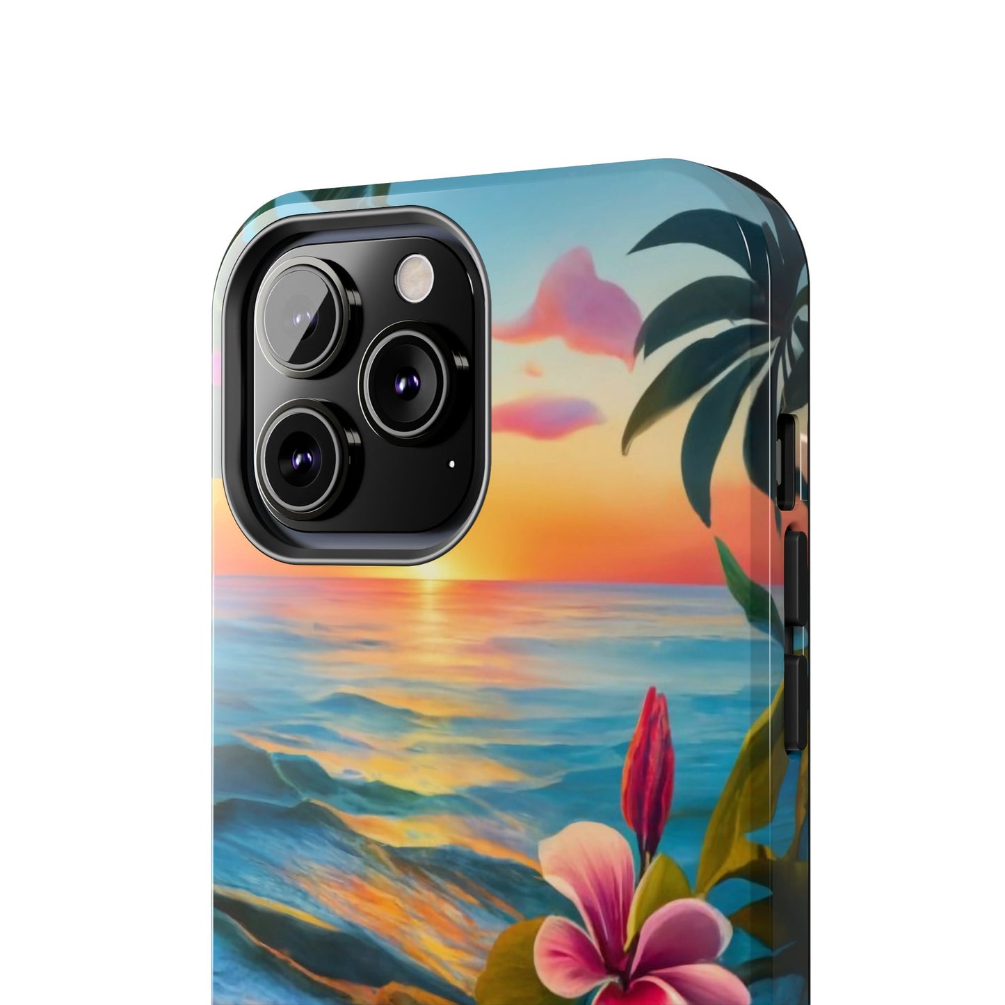 Sunset Palms and Hibiscus Tough Phone Case