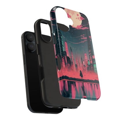 Moonlit Cityscape Night View Tough Phone Case