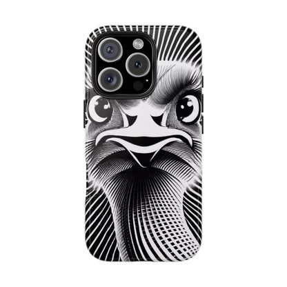 Mystical Stare Monochrome Ostrich Tough Phone Case