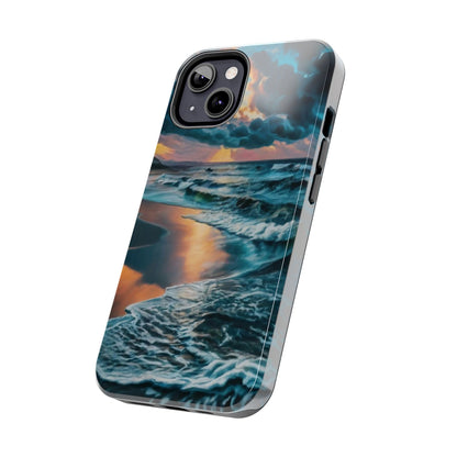 Coastal Sunset Waves Tough Phone Case