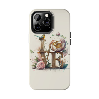 Lovebird and Bloom Watercolor Tough Phone Case