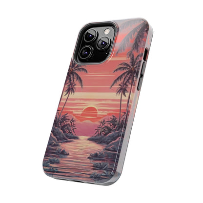 Sunset Serenity Palm Shore Tough Phone Case