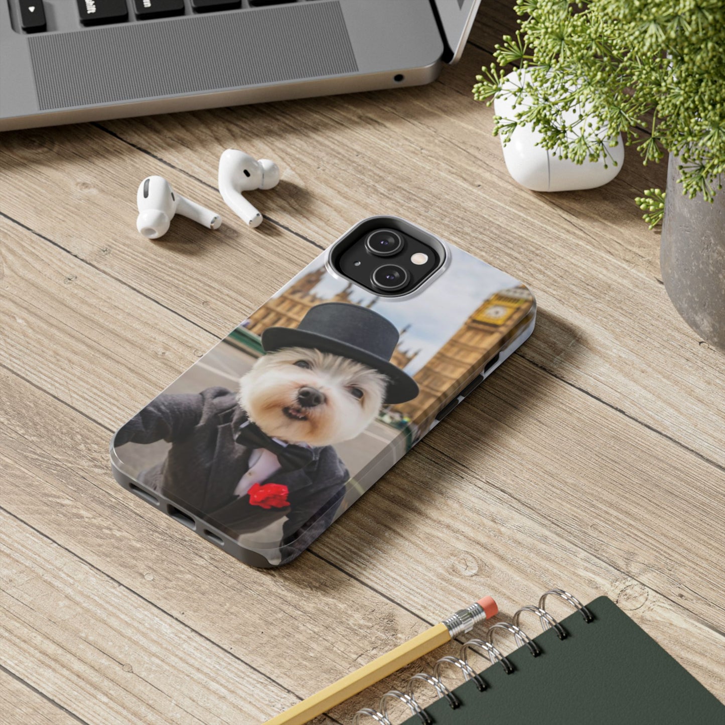 Dapper Maltese Selfie at Big Ben Tough Phone Case