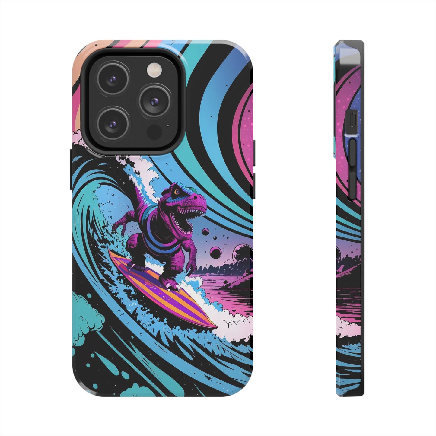 Cosmic T-Rex Surfer Adventure Tough Phone Case