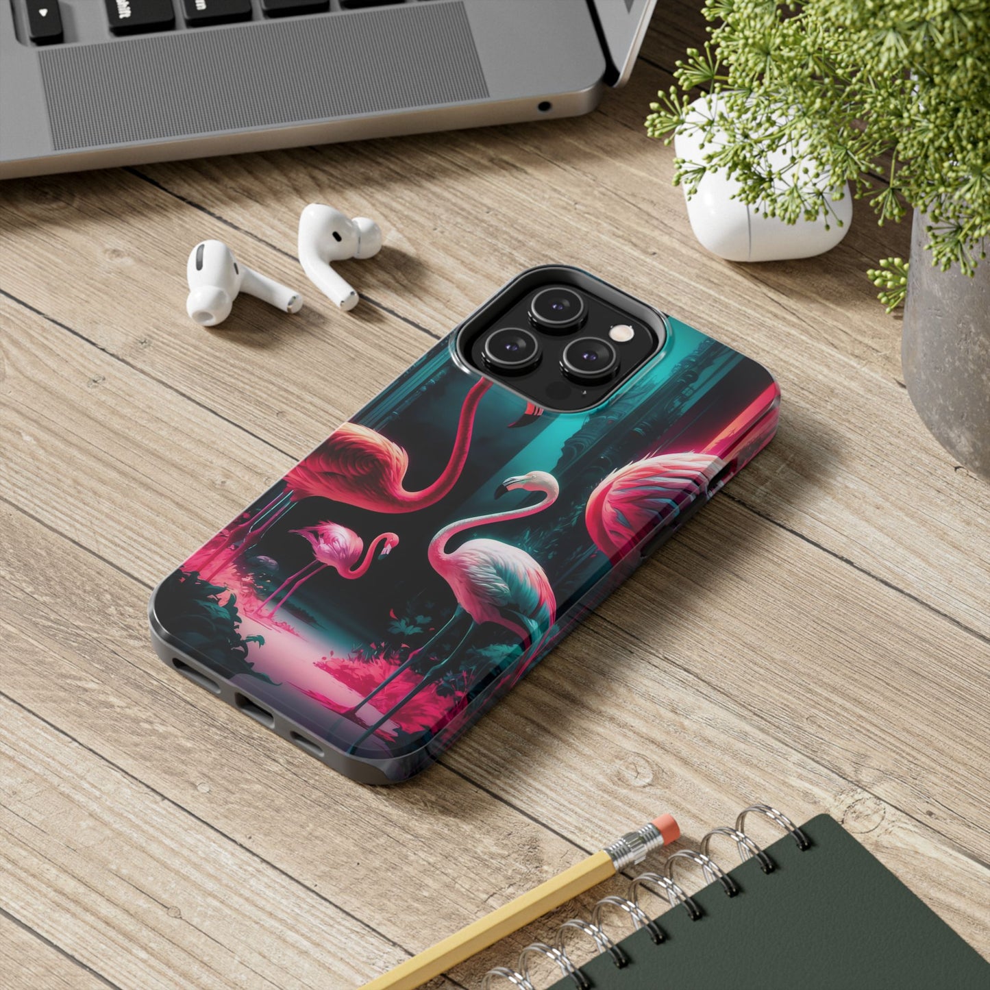 Vibrant Flamingo Gathering Tough Phone Case