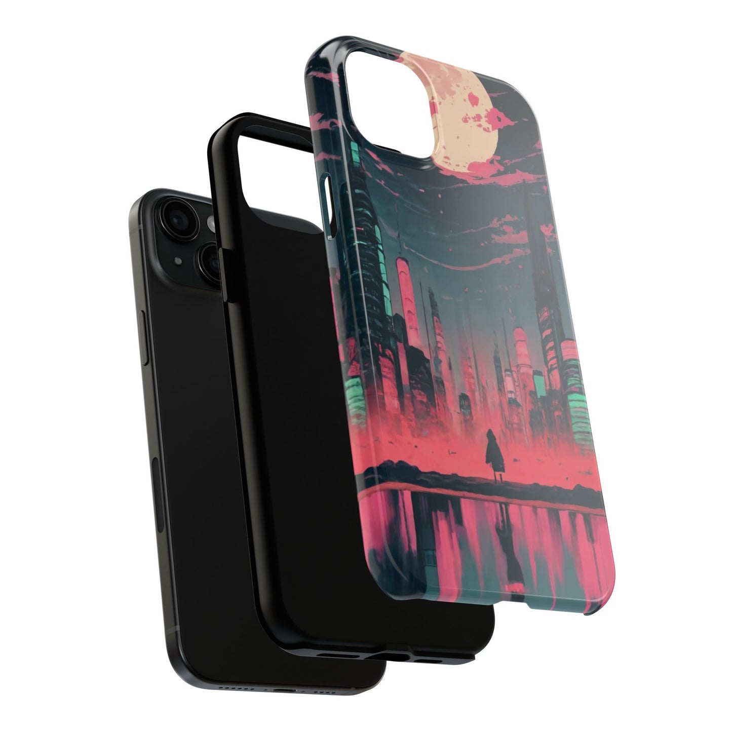 Moonlit Cityscape Night View Tough Phone Case