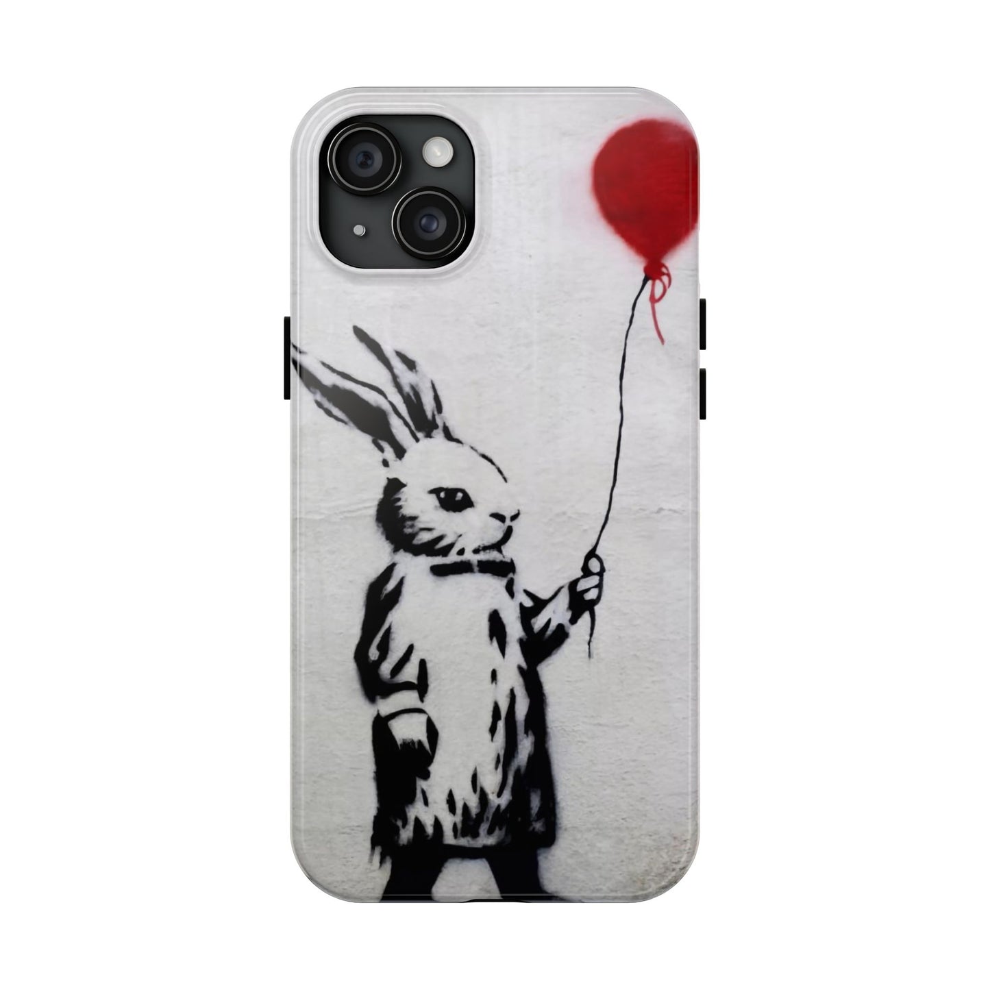 Banksy-Inspired Rabbit Balloon Escape Tough Phone Case