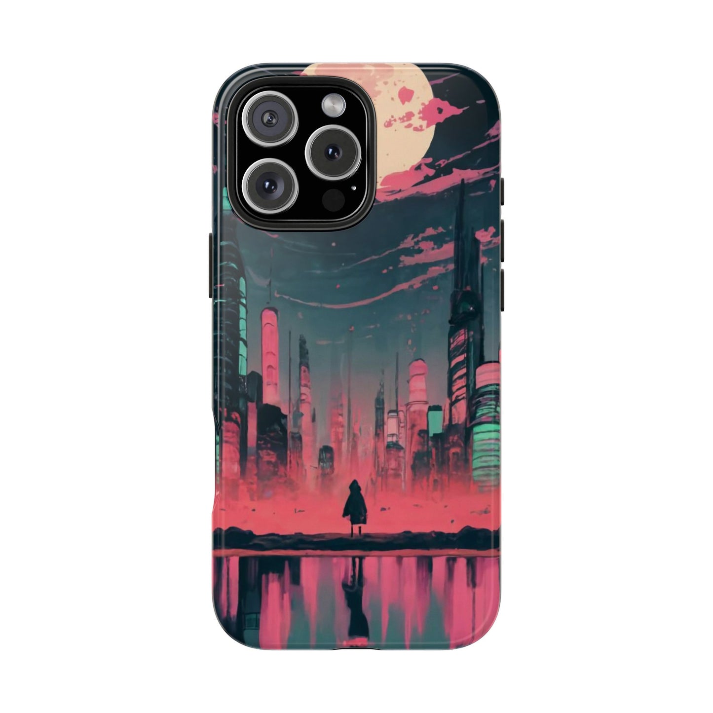 Moonlit Cityscape Night View Tough Phone Case