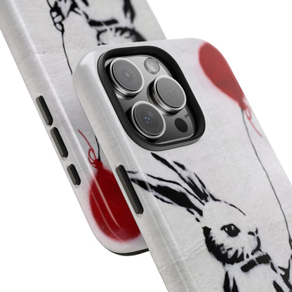 Banksy-Inspired Rabbit Balloon Escape Tough Phone Case