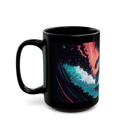 Zero-Gravity Surfing Astronaut Mug – Cosmic Adventure