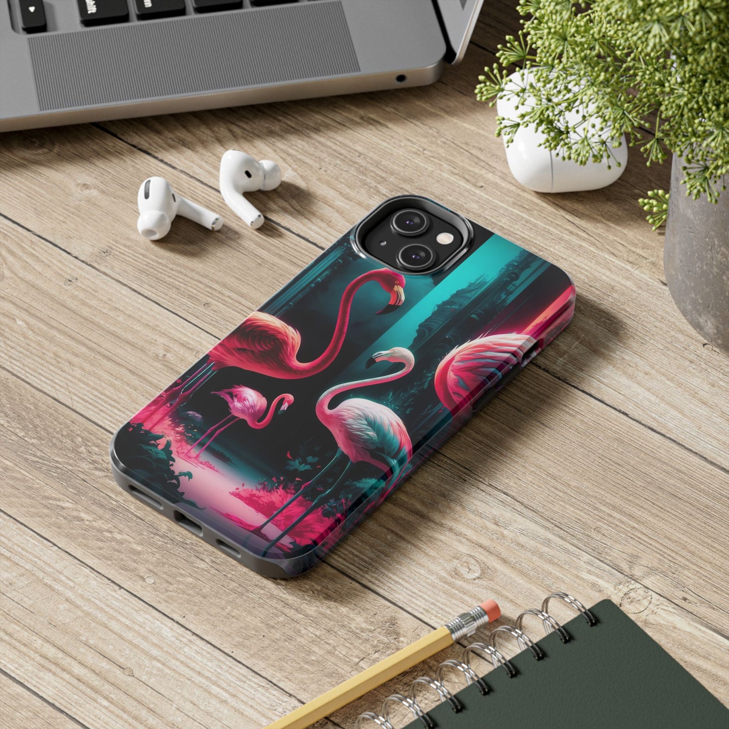 Vibrant Flamingo Gathering Tough Phone Case