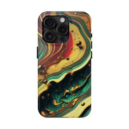 Golden Fluid Waves Defender Case