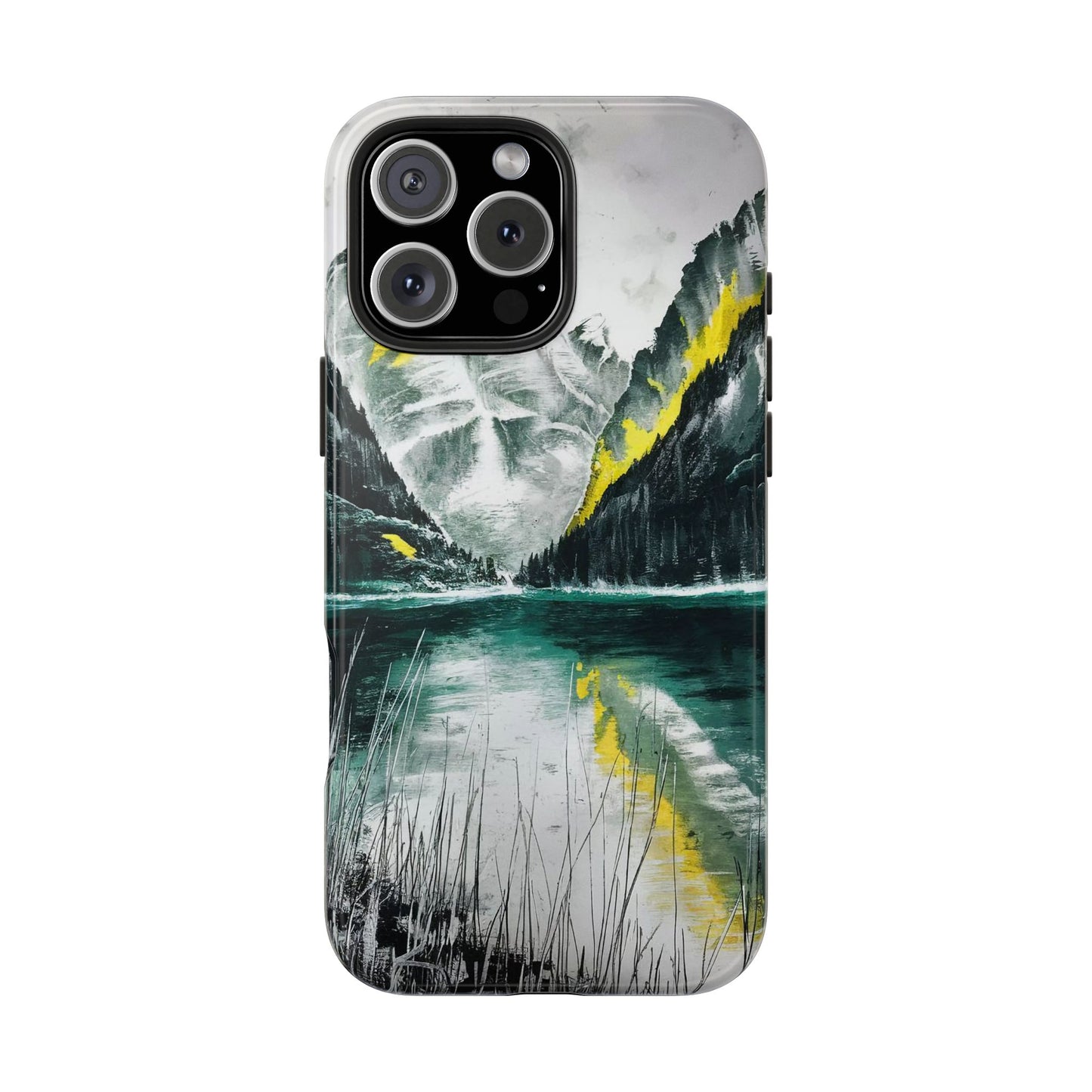 Serene Valley Charcoal Landscape Tough Phone Case