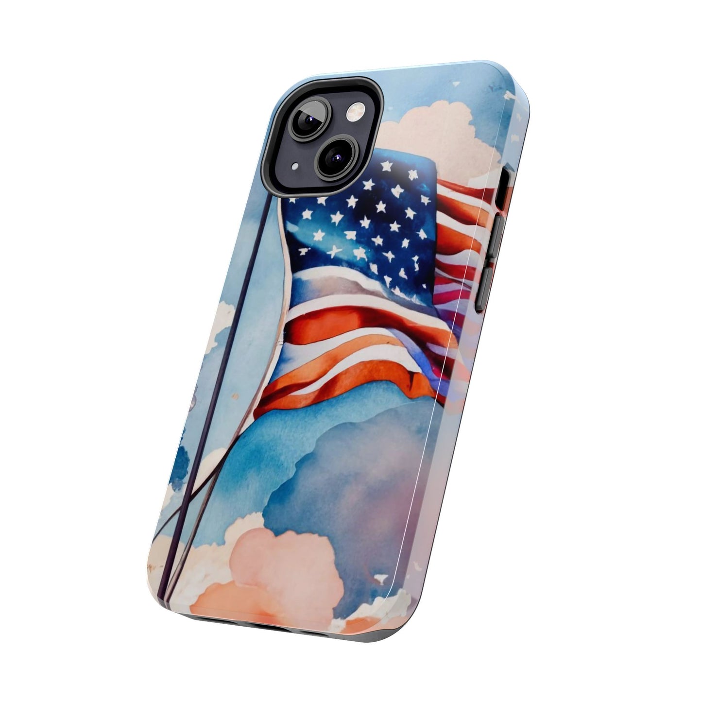 Windswept Patriot Watercolor Flag Tough Phone Case