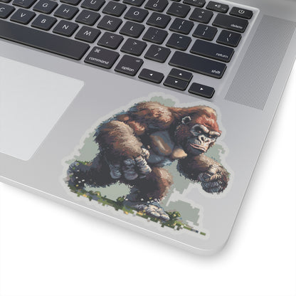 Pixelated Battle-Ready Ape Runner Vinyl Sticker