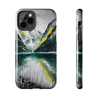 Serene Valley Charcoal Landscape Tough Phone Case