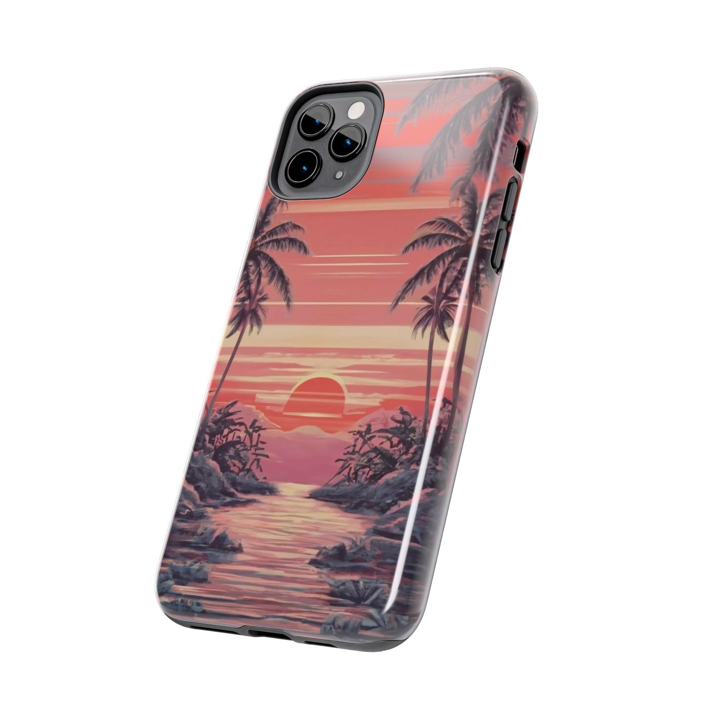 Sunset Serenity Palm Shore Tough Phone Case