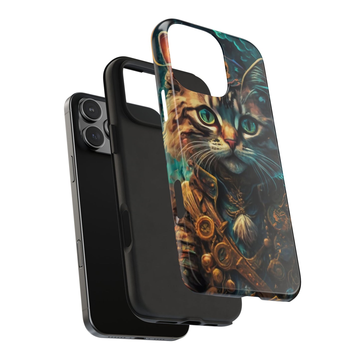 Cartoon Cat Pirate Starry Night Tough Phone Case