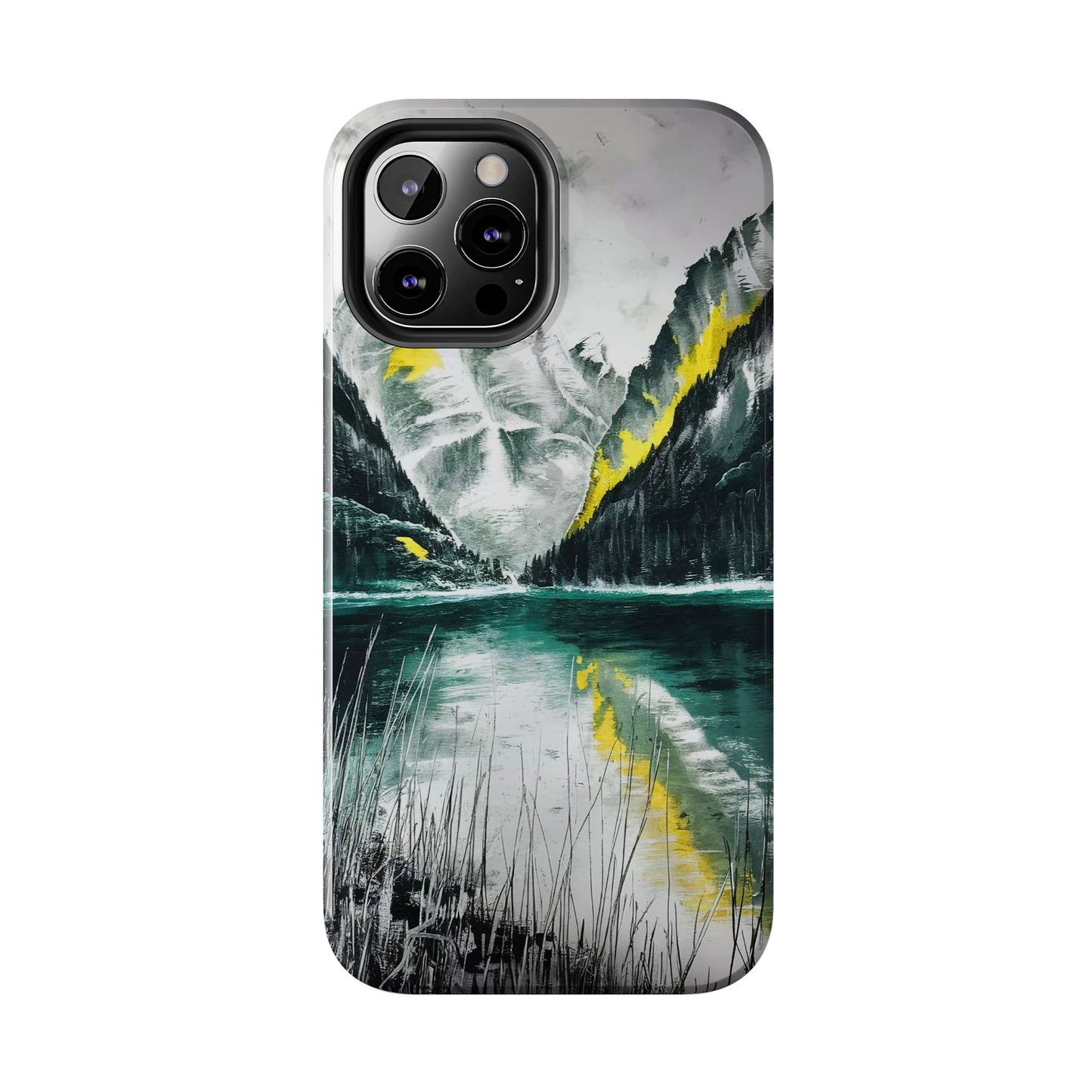 Serene Valley Charcoal Landscape Tough Phone Case