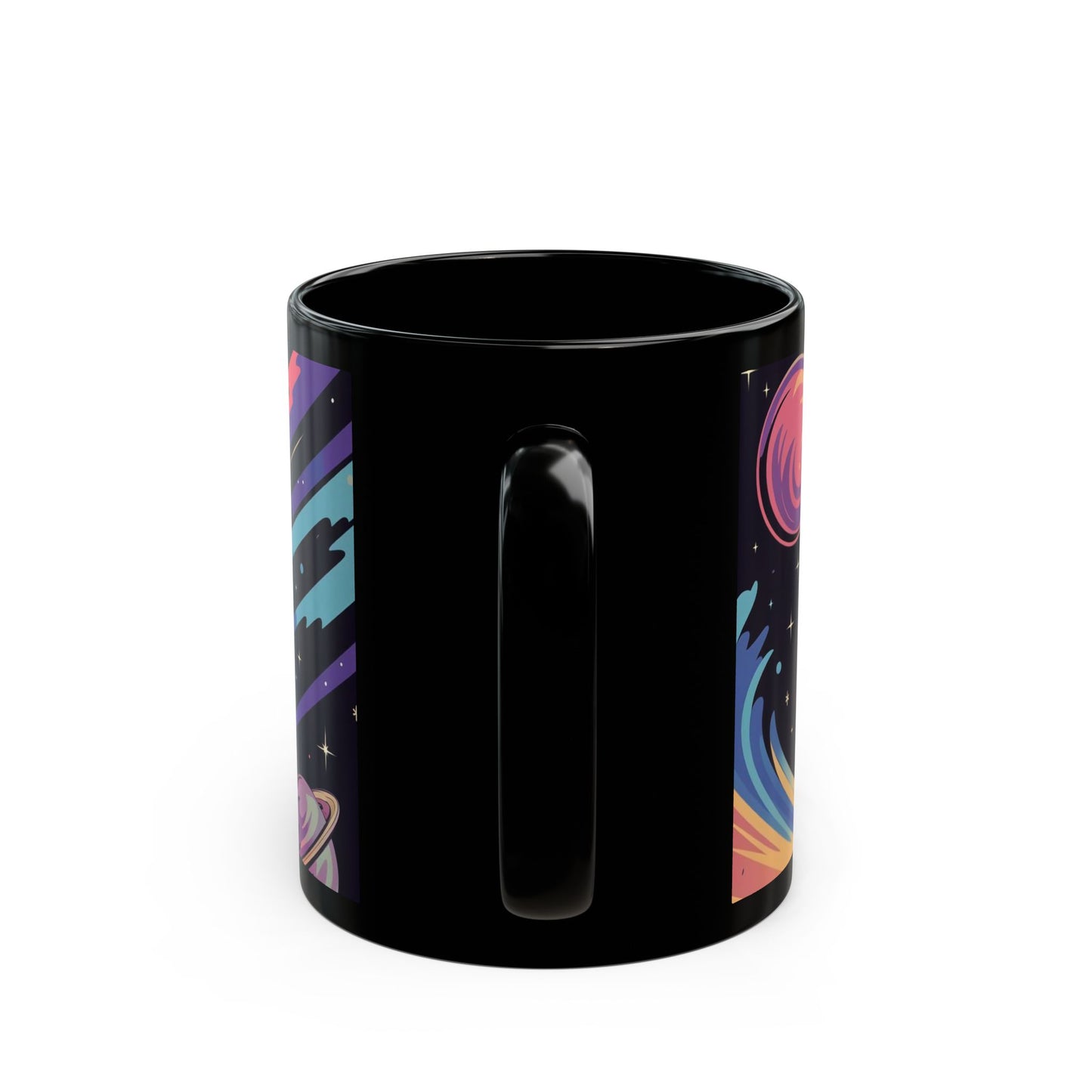 Cosmic Surf Explorer Mug – Astronaut Riding Waves in Space