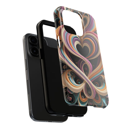 Pastel Heart Wave Abstract Tough Phone Case