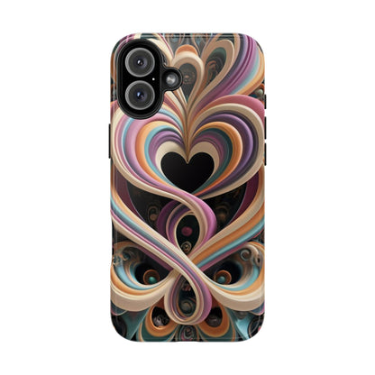 Pastel Heart Wave Abstract Tough Phone Case