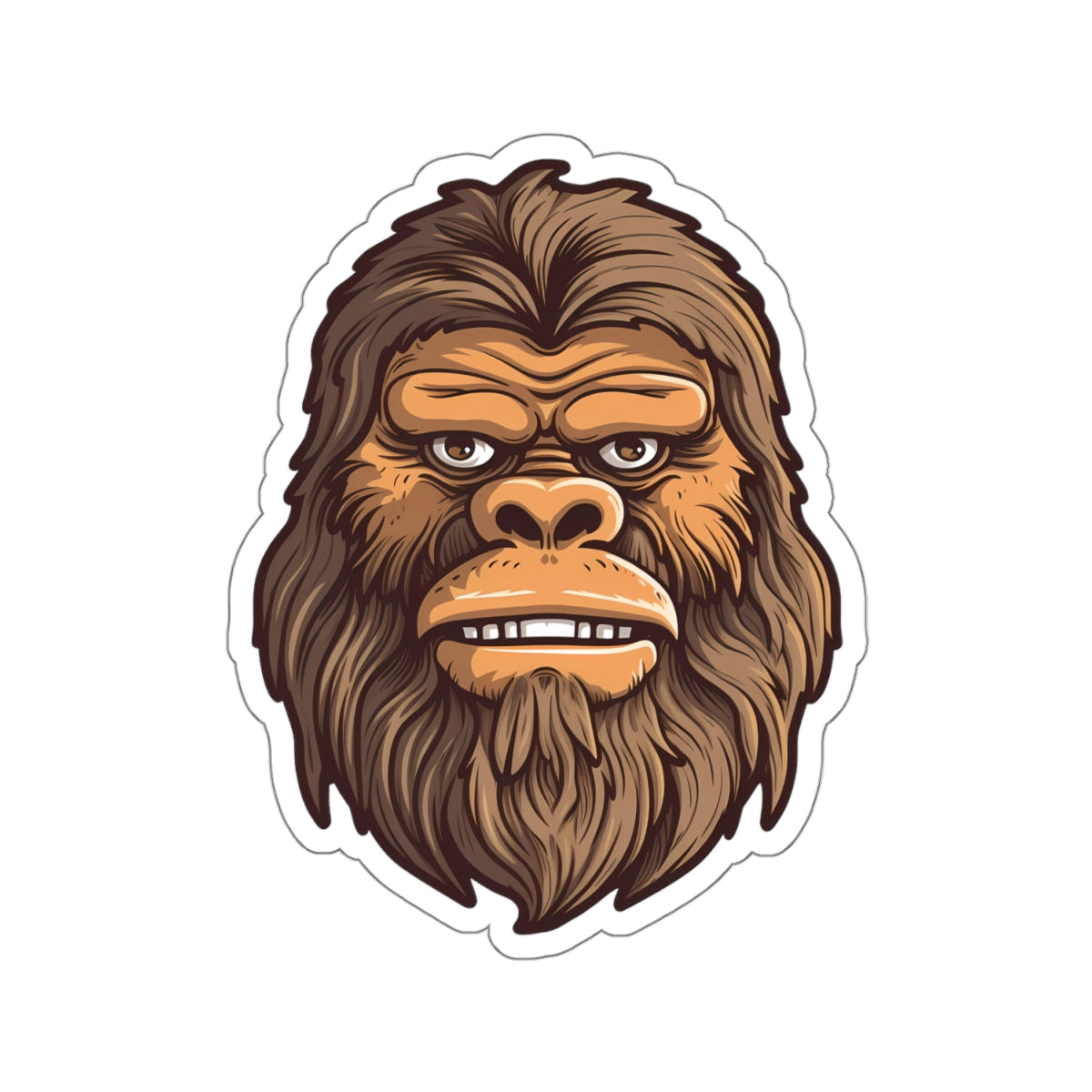 Grinning Bigfoot Charm Sticker