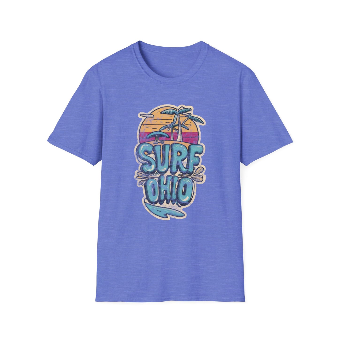 Colorful Sunset Surf Ohio Softstyle Tee